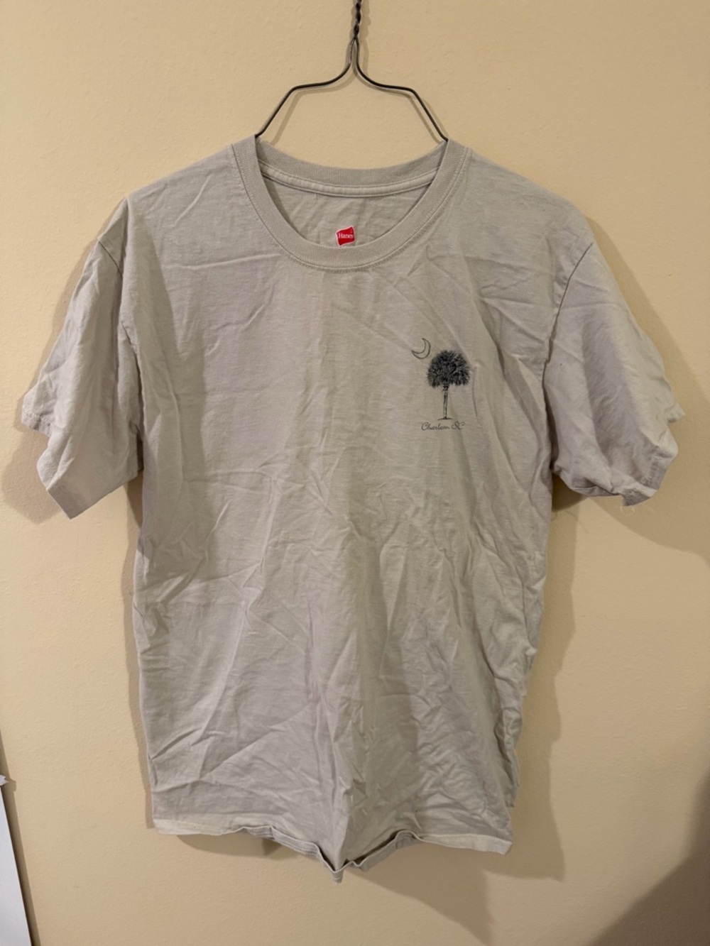 Unbranded Light Gray Palm Tree Graphic Short Sleeve Tee